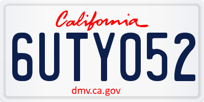 CA license plate 6UTY052
