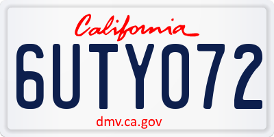 CA license plate 6UTY072