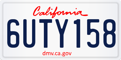 CA license plate 6UTY158