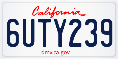 CA license plate 6UTY239