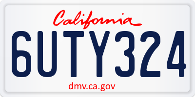 CA license plate 6UTY324