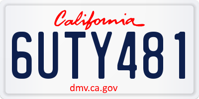 CA license plate 6UTY481