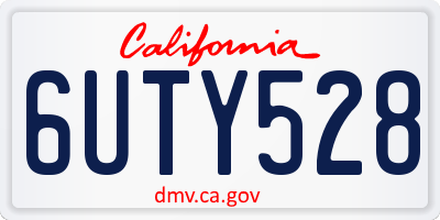 CA license plate 6UTY528