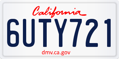 CA license plate 6UTY721