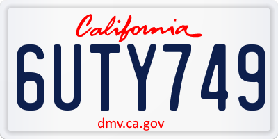 CA license plate 6UTY749