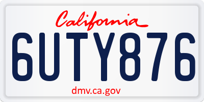 CA license plate 6UTY876