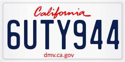 CA license plate 6UTY944