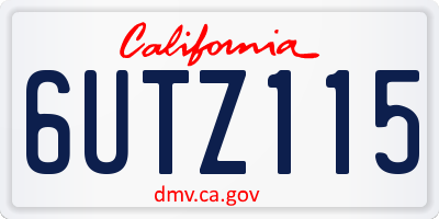 CA license plate 6UTZ115