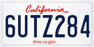 CA license plate 6UTZ284