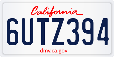 CA license plate 6UTZ394