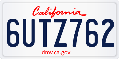 CA license plate 6UTZ762