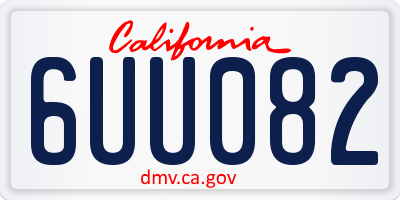 CA license plate 6UU082