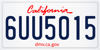 CA license plate 6UU5015