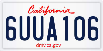 CA license plate 6UUA106