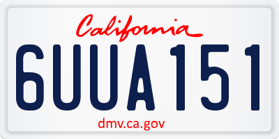 CA license plate 6UUA151