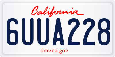 CA license plate 6UUA228