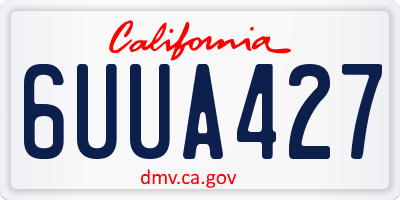 CA license plate 6UUA427