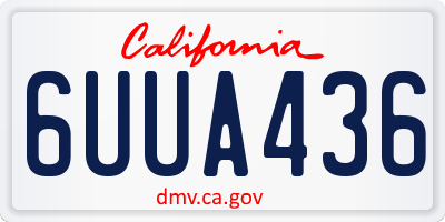CA license plate 6UUA436
