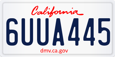 CA license plate 6UUA445