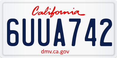 CA license plate 6UUA742
