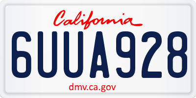 CA license plate 6UUA928
