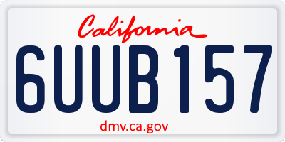 CA license plate 6UUB157