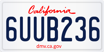CA license plate 6UUB236