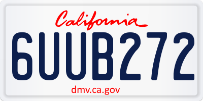 CA license plate 6UUB272