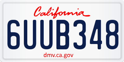 CA license plate 6UUB348