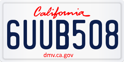 CA license plate 6UUB508