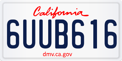 CA license plate 6UUB616