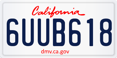 CA license plate 6UUB618