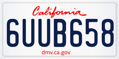 CA license plate 6UUB658