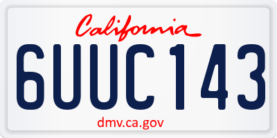 CA license plate 6UUC143