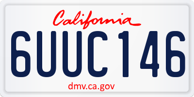 CA license plate 6UUC146