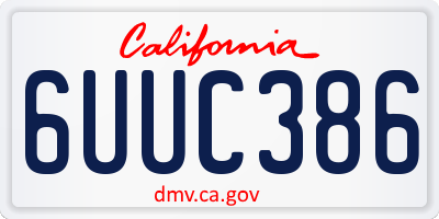 CA license plate 6UUC386