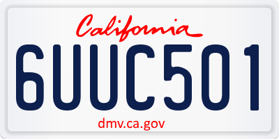 CA license plate 6UUC501
