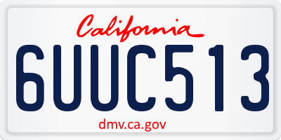 CA license plate 6UUC513