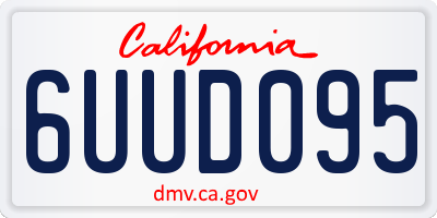 CA license plate 6UUD095