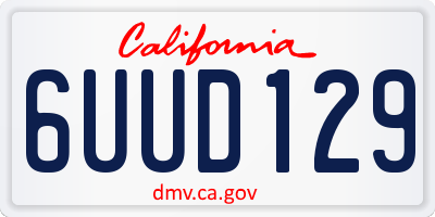 CA license plate 6UUD129