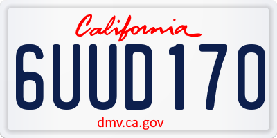 CA license plate 6UUD170