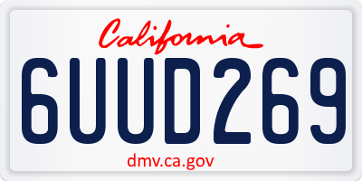 CA license plate 6UUD269