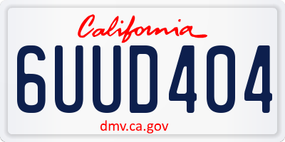 CA license plate 6UUD404