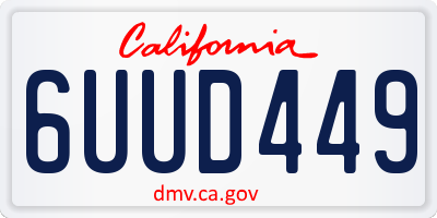 CA license plate 6UUD449