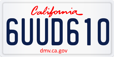 CA license plate 6UUD610