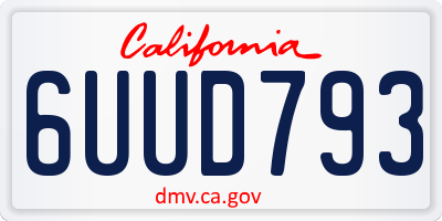 CA license plate 6UUD793