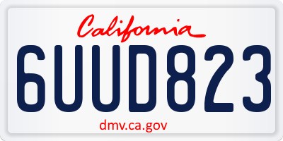 CA license plate 6UUD823