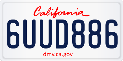 CA license plate 6UUD886