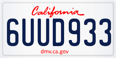 CA license plate 6UUD933