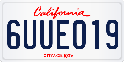 CA license plate 6UUE019